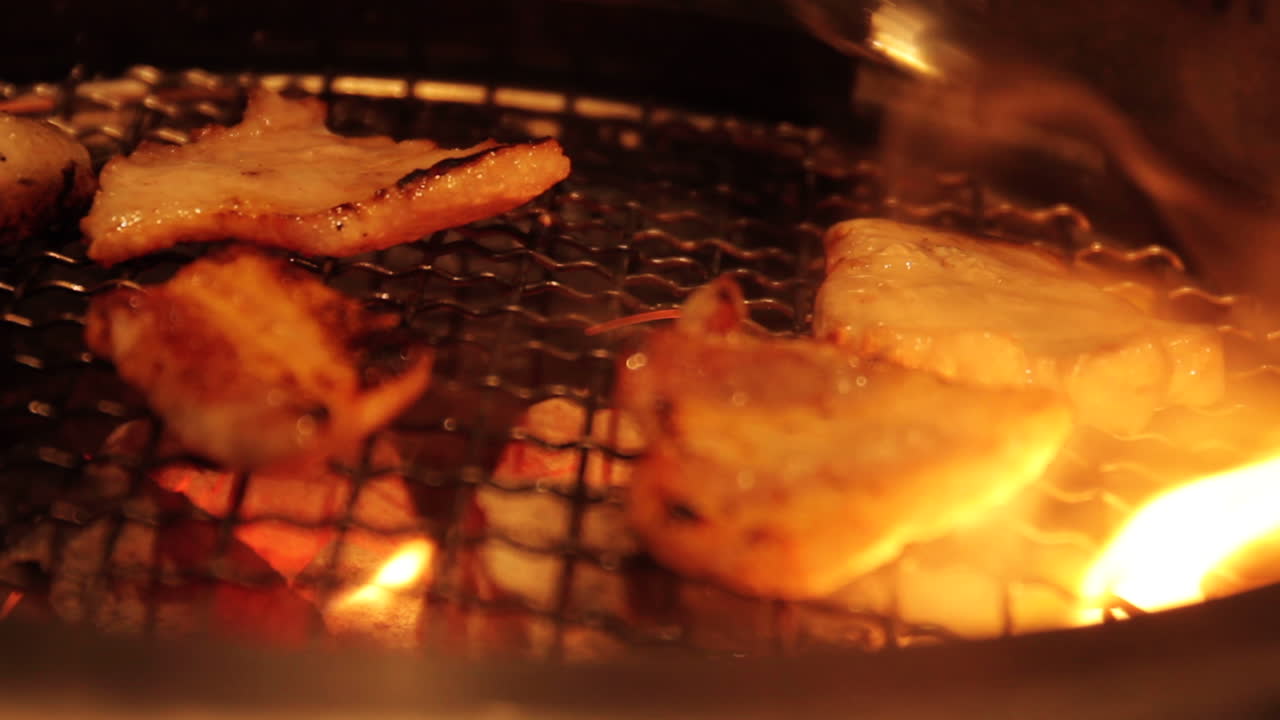 Beef being Grilled in Japanese Restaurant Tokyo