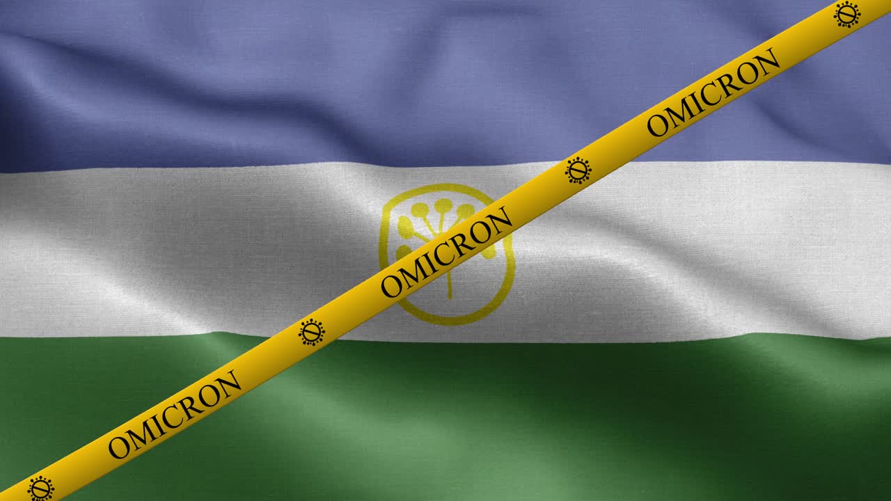 variante omicron y banda de prohibición en la bandera de bashkortostán