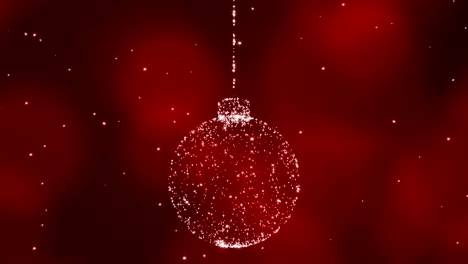 Christmas ball on red background.