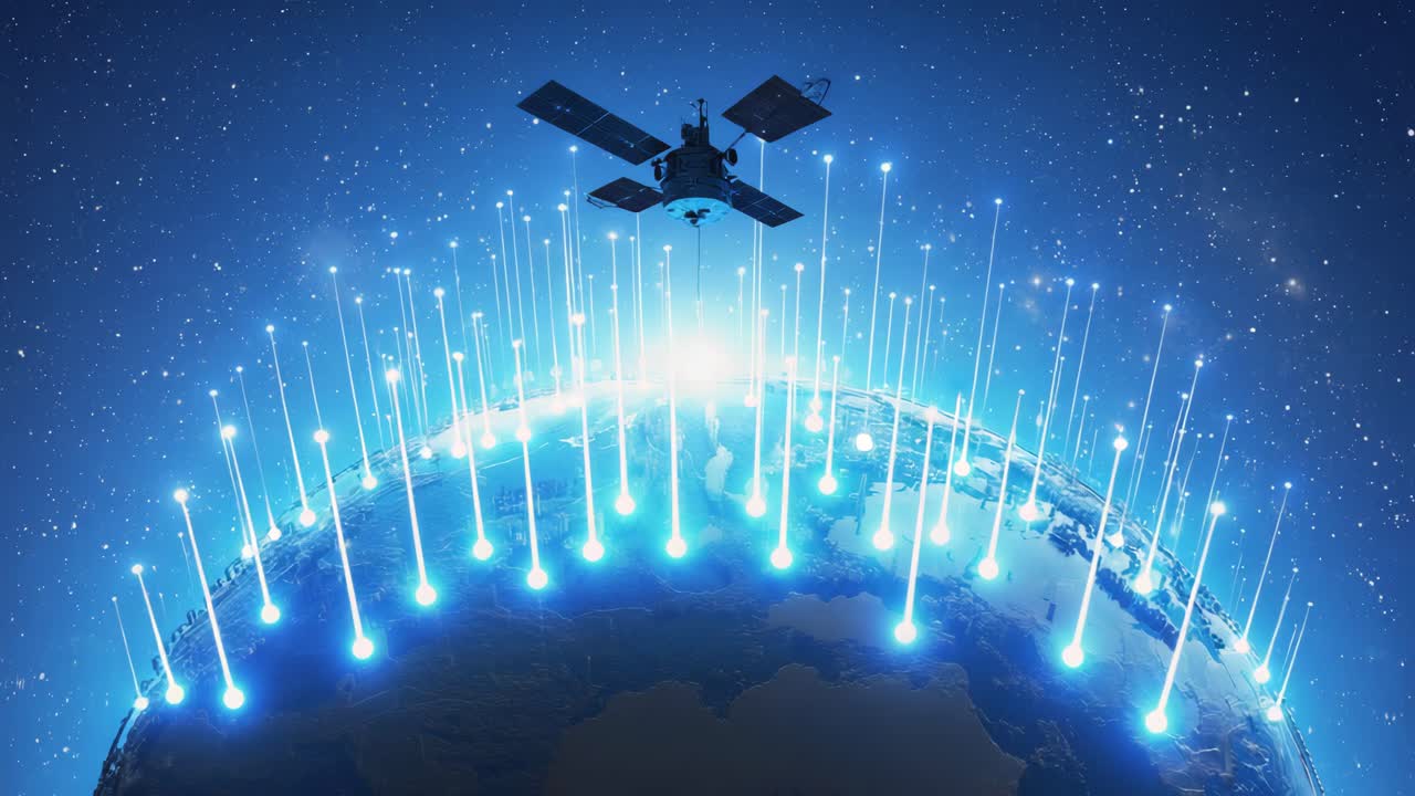 Global Communication Network with Satellite and Earth