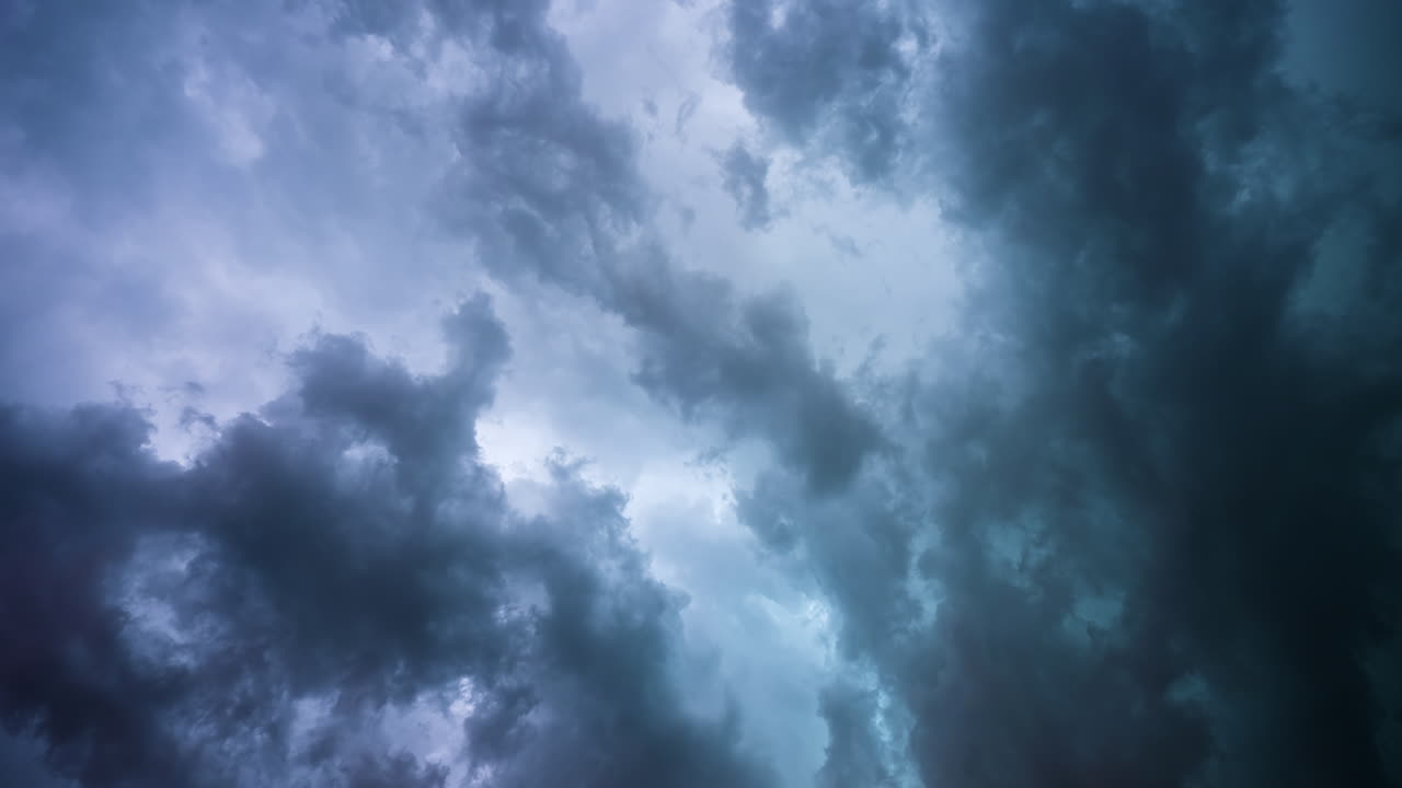 Dark Clouds Overhead And Flashing Lightning Strong Textures And Contrast In Sky