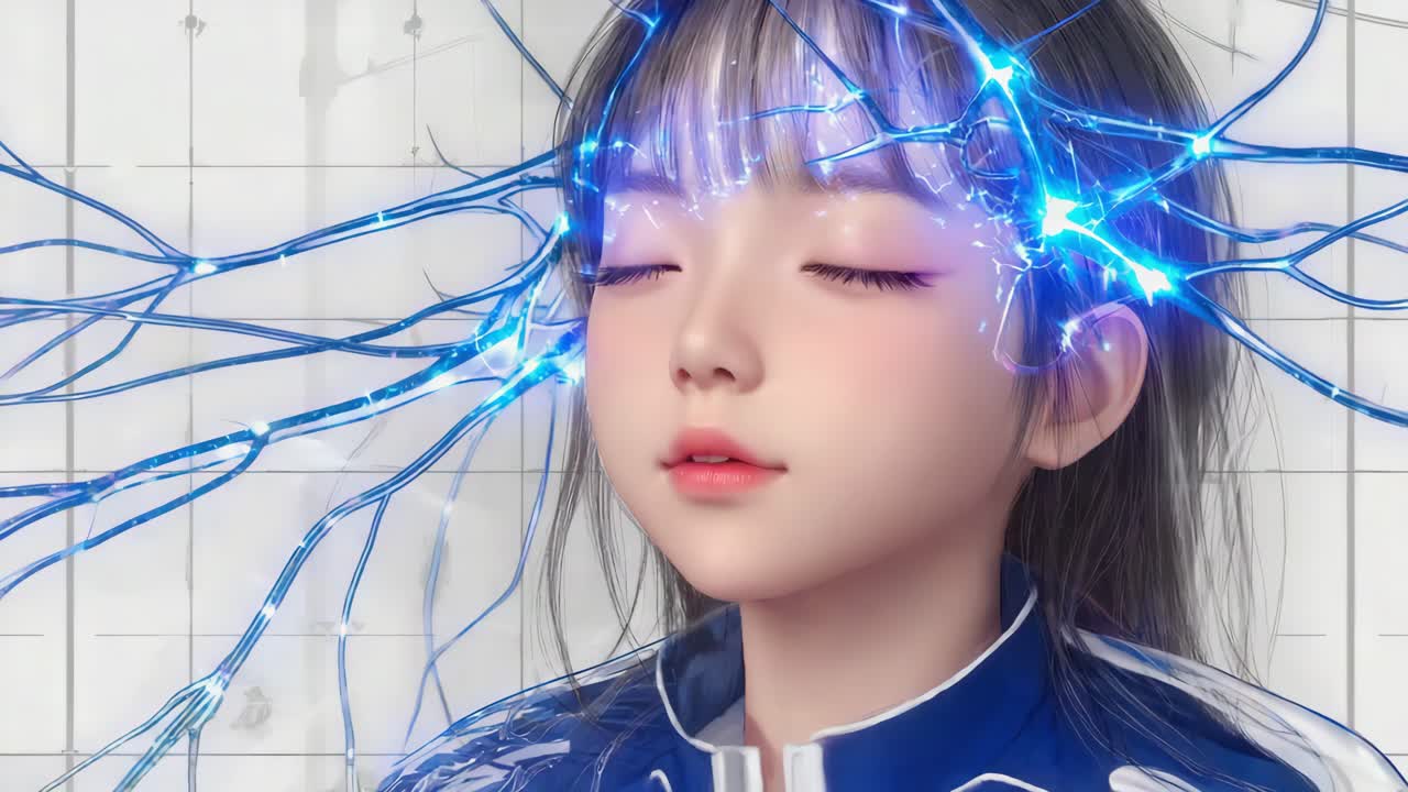 A young person with glowing neural connections