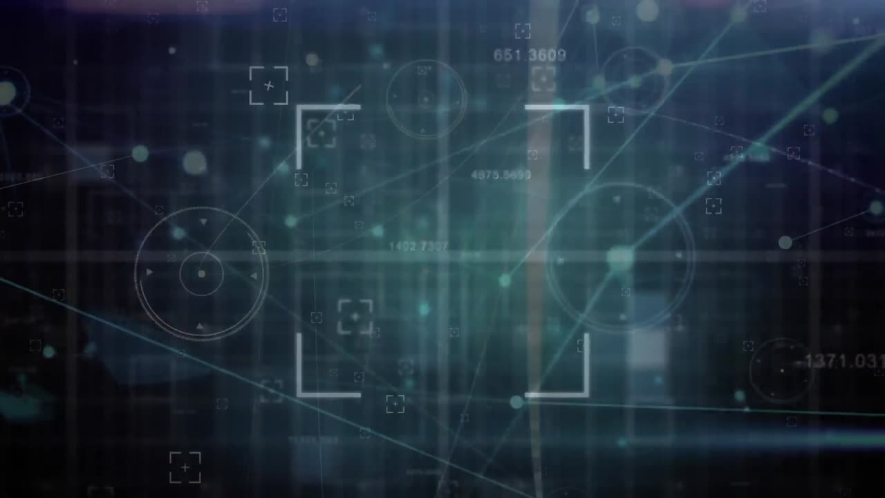 Animation of diverse data processing on black background