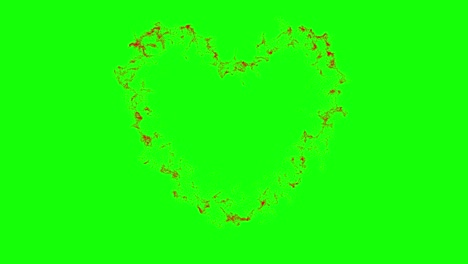 partículas rojas en forma de corazón