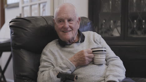 portrait of an elderly man relaxing