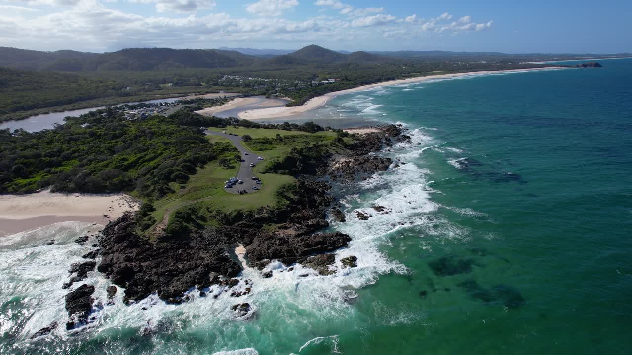 Hastings Point Lookout, Hastings Point, Nuovo Galles del Sud, Australia - Ripresa con drone