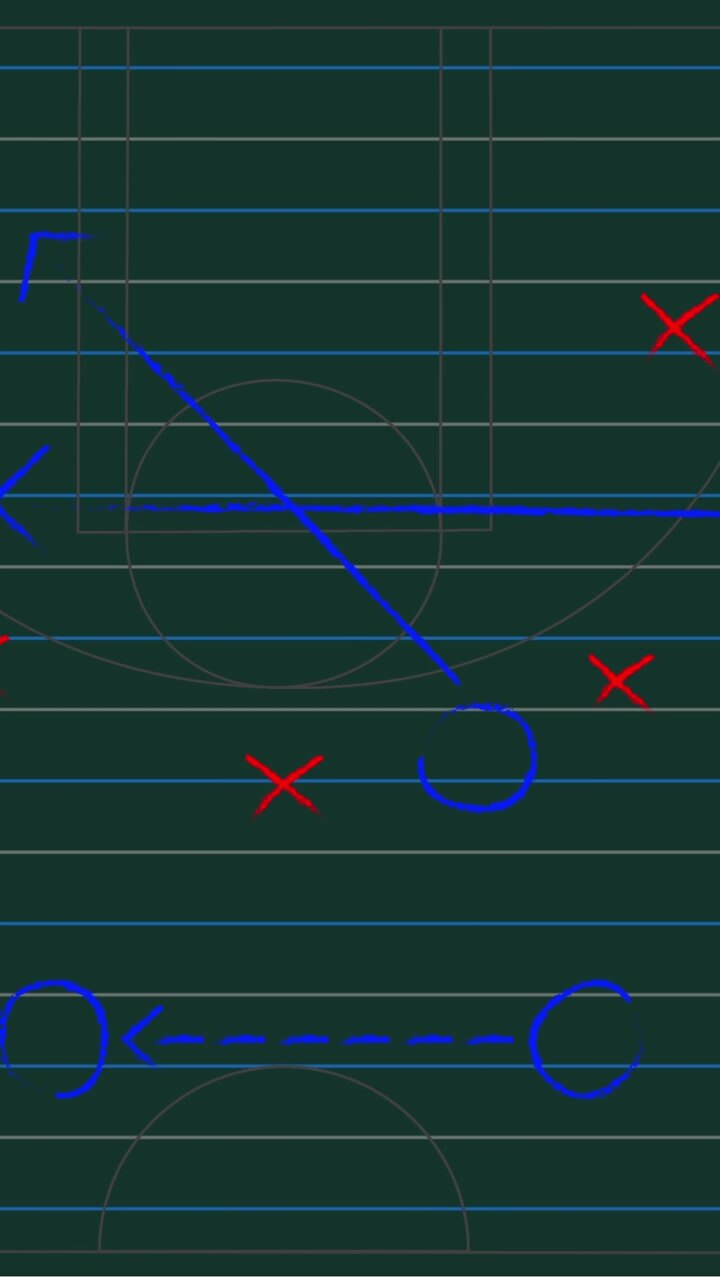 Animation of football game strategy plan showing the formations drawn on green chalkboard