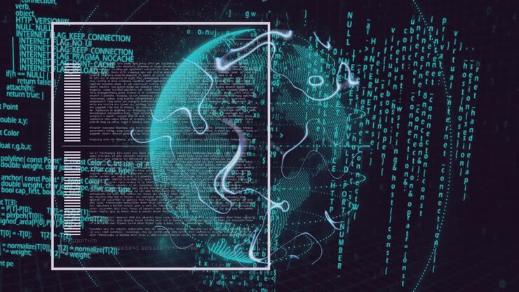 Animation of globe over data processing