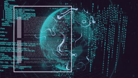 animation of globe over data processing