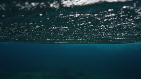 underwater view of an ocean wave