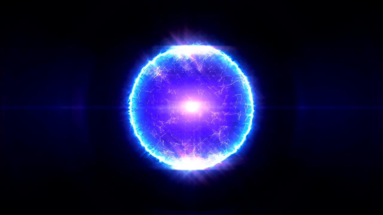 Abstract magic sphere with molecules of compounds looped