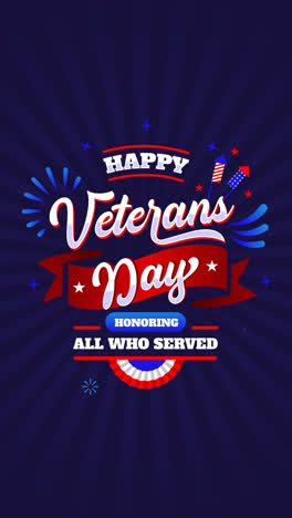 an animation of a gradient veterans day lettering