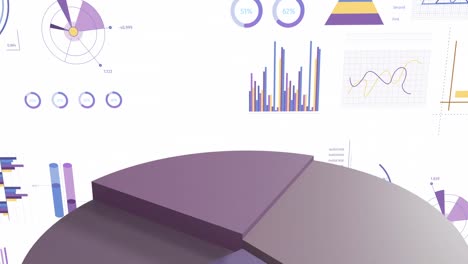 animación de estadísticas y procesamiento de datos financieros sobre fondo blanco