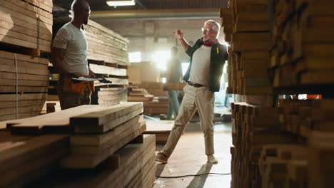 woodworking and carpentry in a warehouse