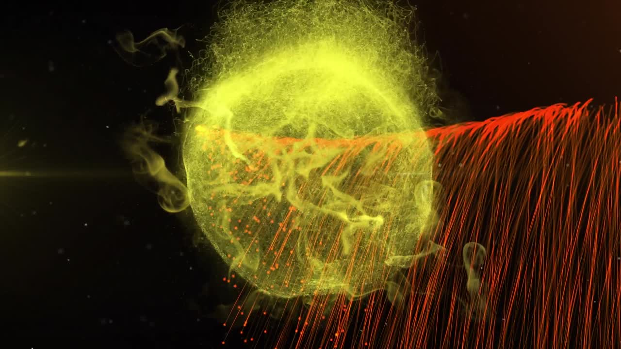 animación de energía y luces naranjas en movimiento