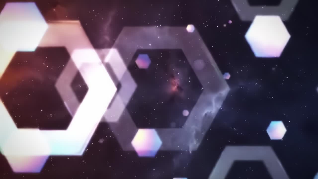 Dynamic Geometric Forms and Ethereal Cosmic Background in Two Intriguing Frames: A Visual Journey Through Space and Abstract Design