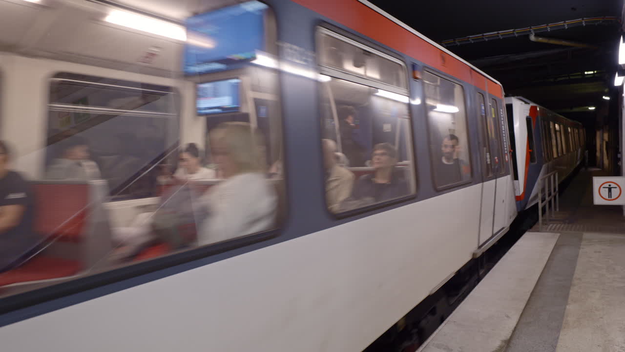 Subway Train at Station