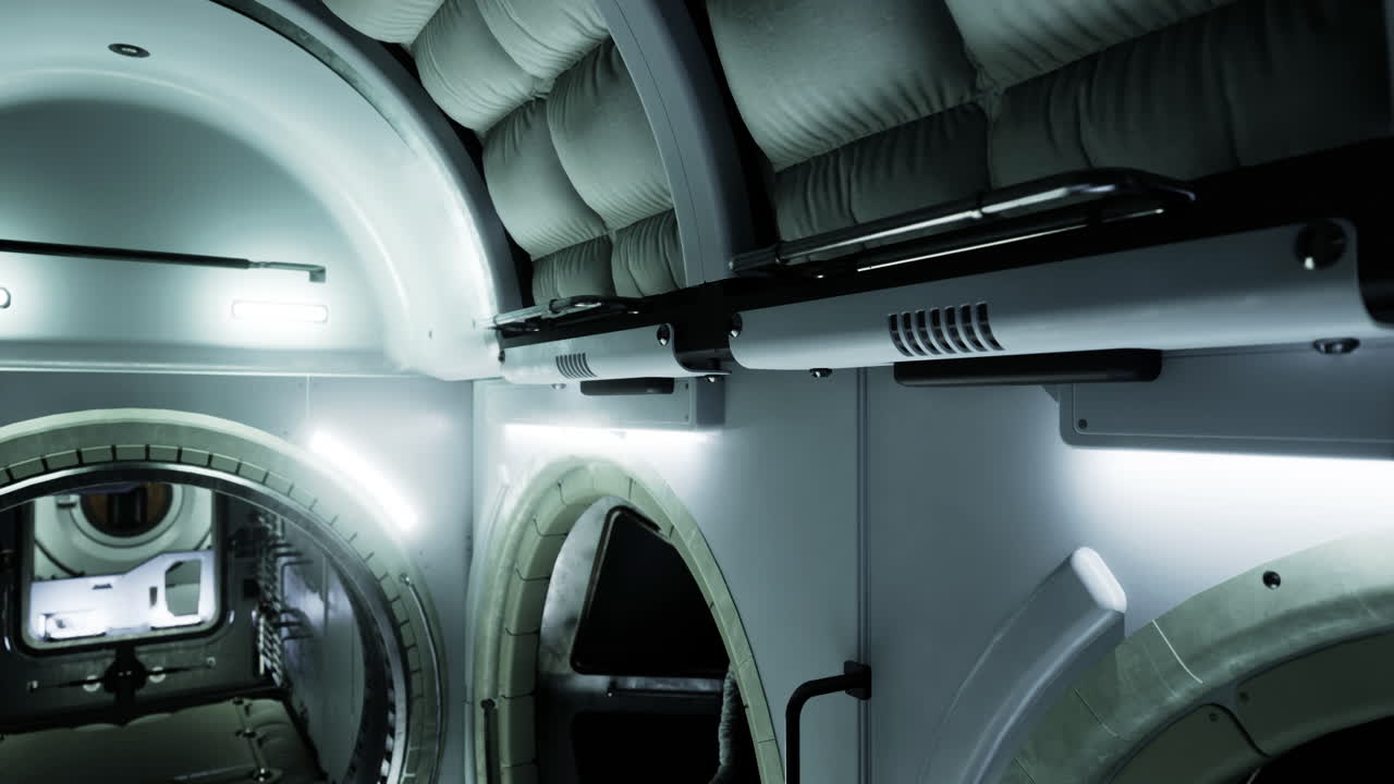Interno futuristico di una nave spaziale