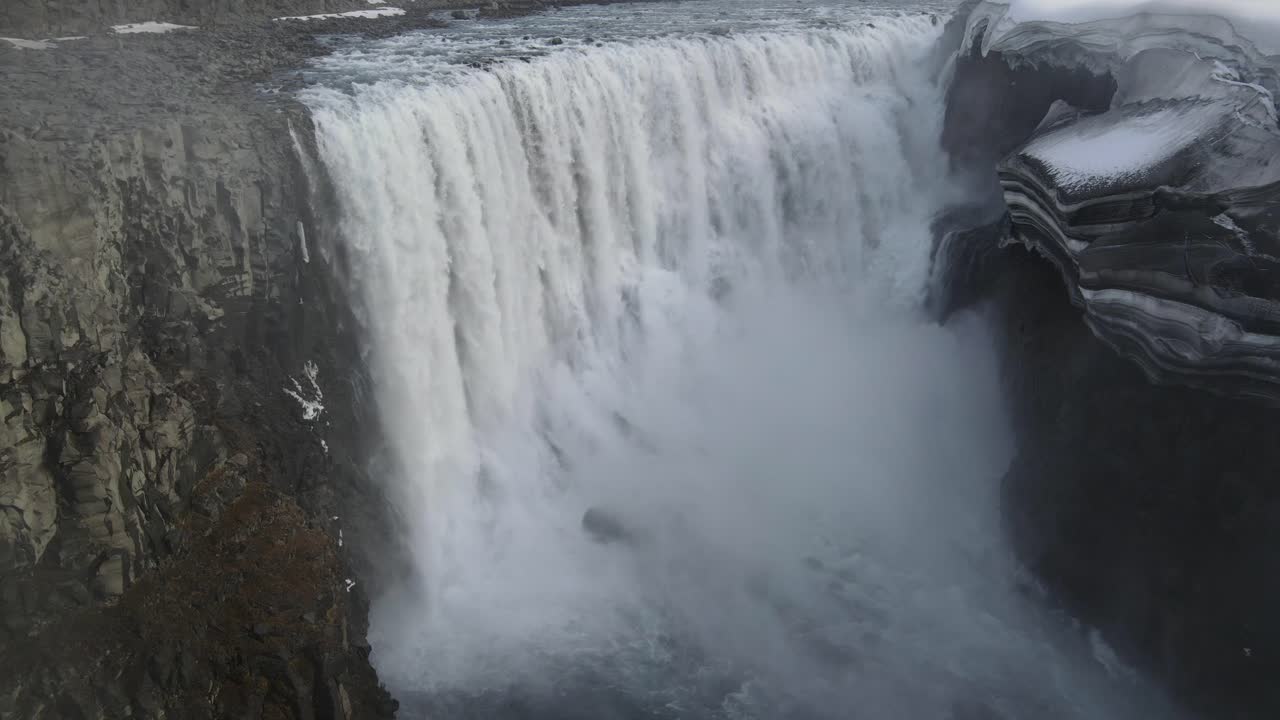 islandia cascada dettifoss aéreo drone