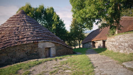 Palloza-Aus-O-Cebreiro-In-Galizien,-Vollständige-Zeitlupe