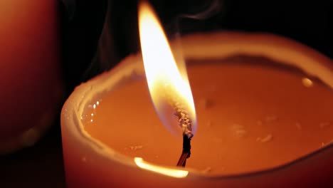 close-up of a burning candle