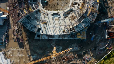 stadium under construction - aerial view