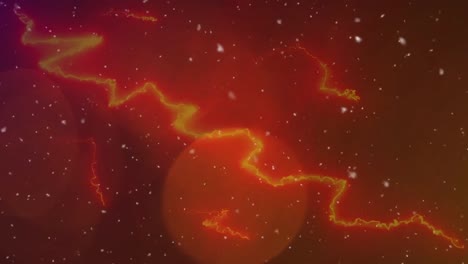 animation of lightening on red background with dust