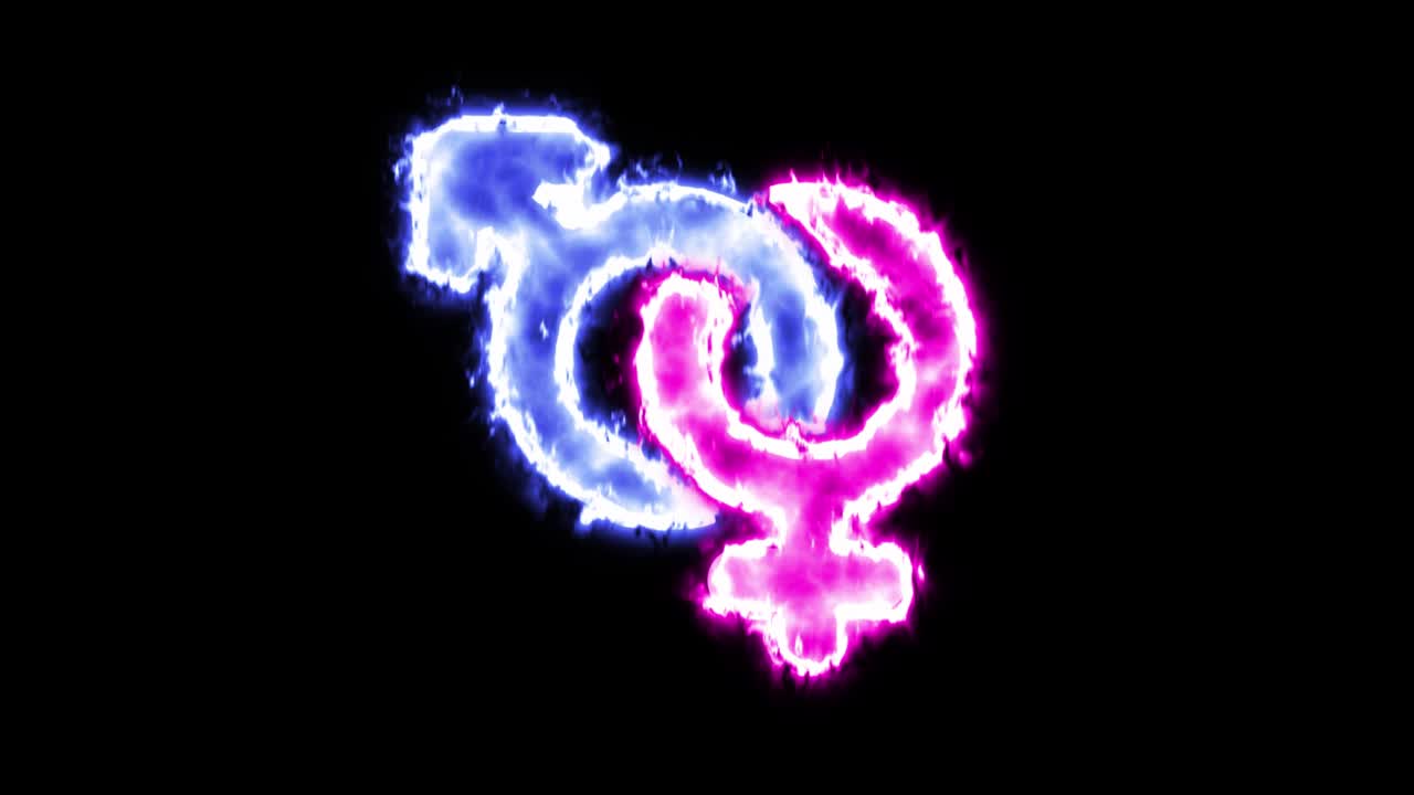 사랑 003 - 남자와 여자 - 불 네온 - 4k