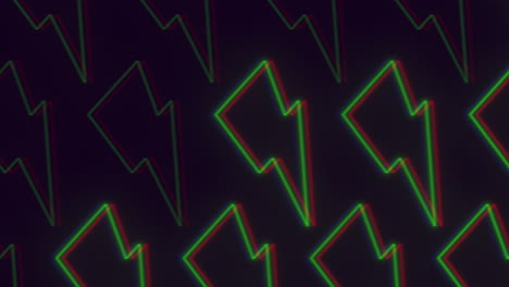 dynamic pattern with neon green and red thunderstorms