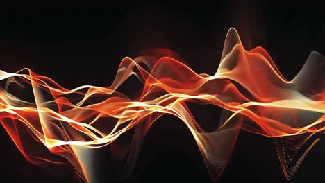 abstract orange wave on black background