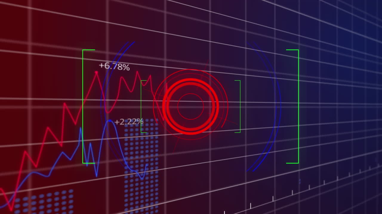 animación del procesamiento de datos sobre un fondo azul