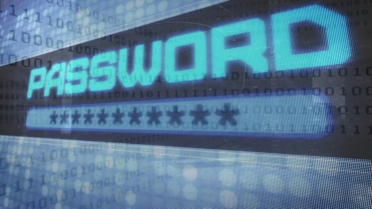 Animation of password text over data processing