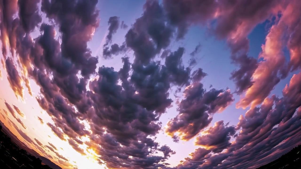 Time Lapse of Dramatic Sunset Clouds Over Horizon