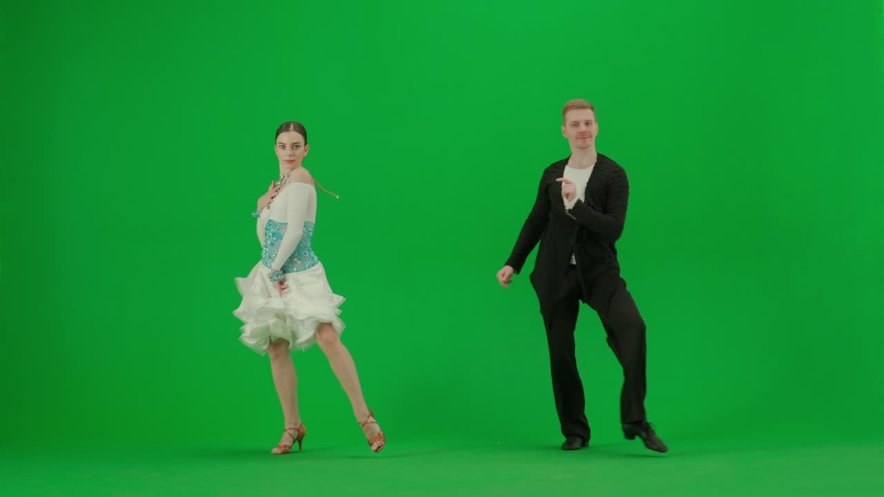 Ballroom Dance Couple on Green Screen