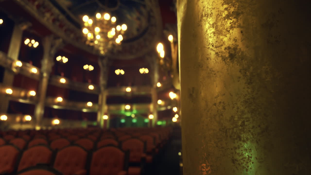 Elegant interior of a historic theater showcasing luxurious design elements