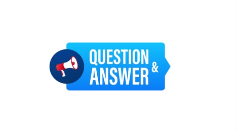 hand holding megaphone with question and answer. megaphone banner. web design. stock illustration.