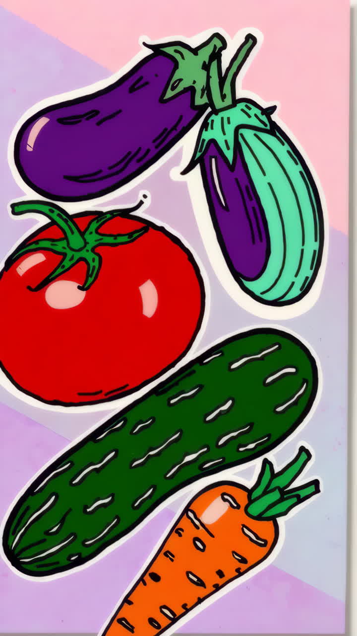 Colorful Cartoon Vegetable Illustrations