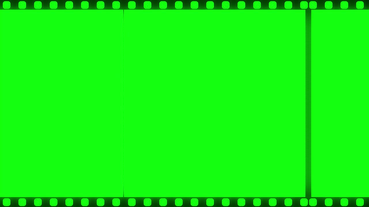 Green screen old negative film strip frame slow animated old movie effect on it videos projects film