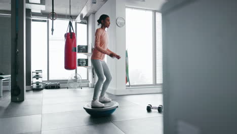 woman, fitness or squat for physiotherapy