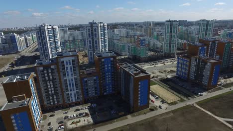 Aerial view of a modern residential complex under construction