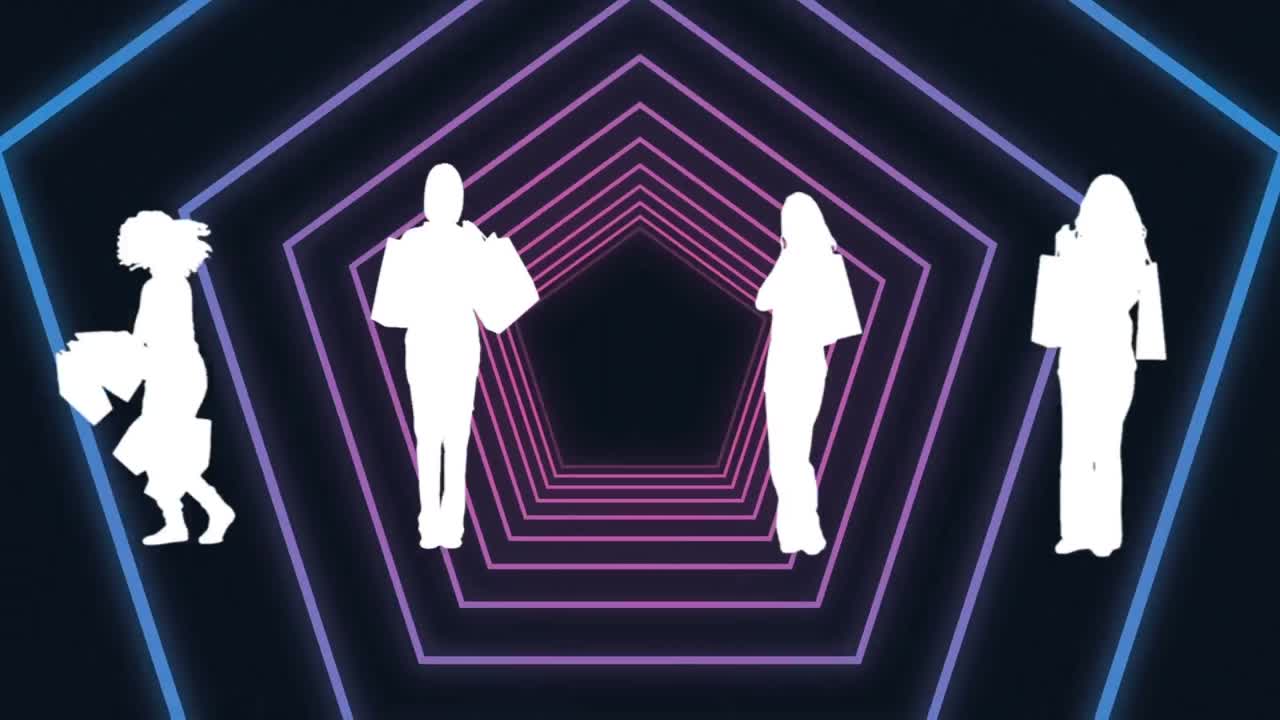 Female silhouettes shopping