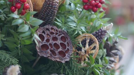 dried flower arrangement with natural elements