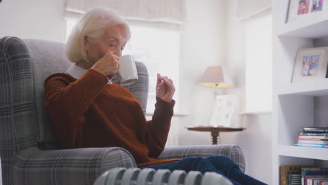 Senior-Woman-With-Hot-Drink-Keeping-Warm-By-Portable-Radiator-At-Home-In-Cost-Of-Living-Crisis