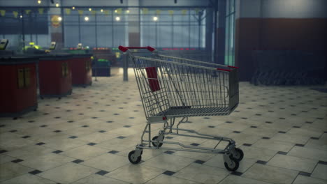 empty closed supermarket due covid-19 coronavirus epidemic