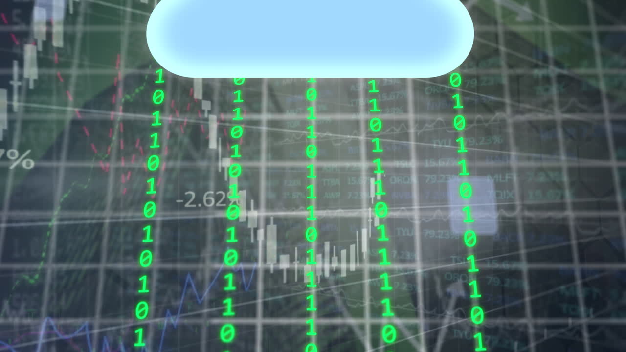 Animation of connections and data processing over city