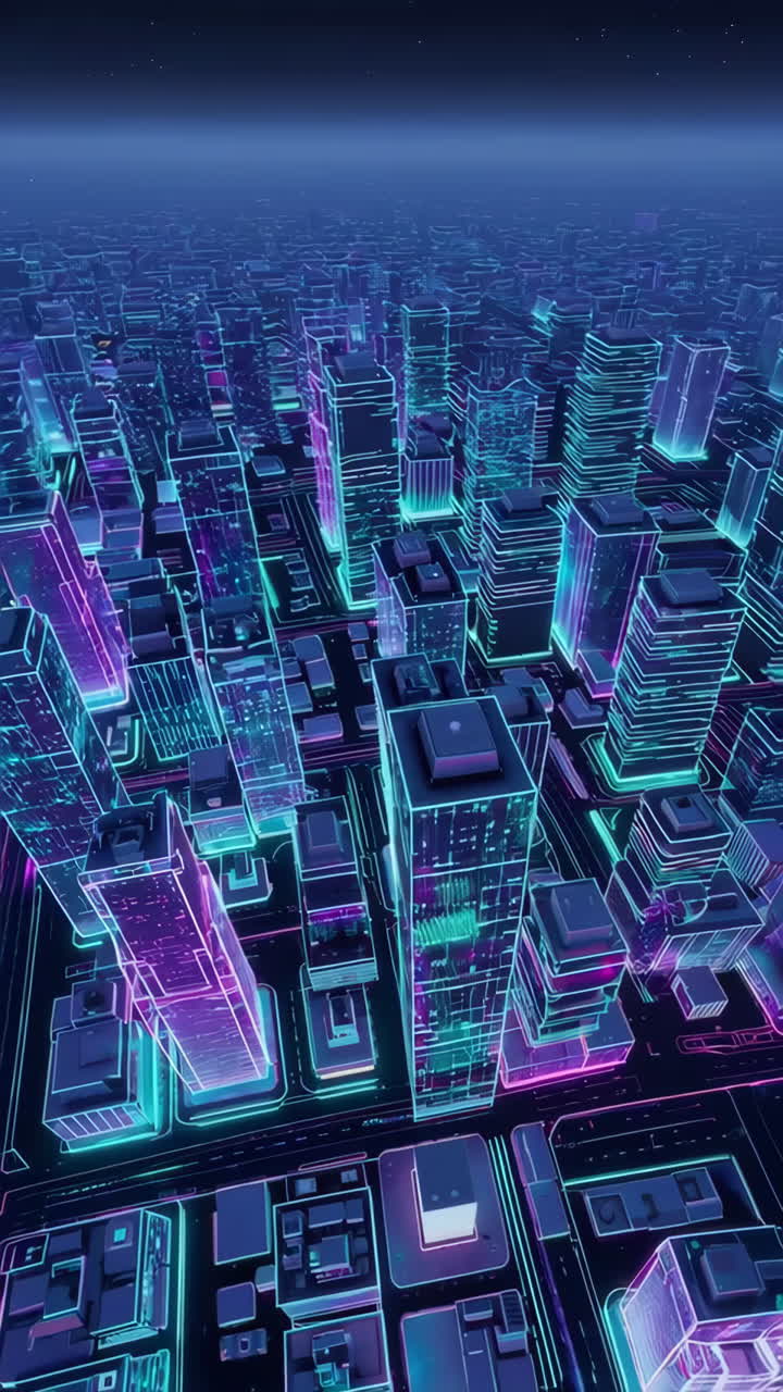 paisaje urbano de ciberpunk de neón