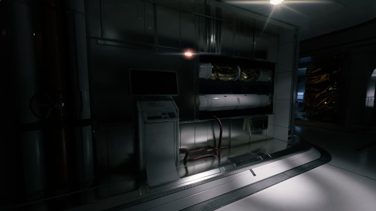 High tech containment area with futuristic design and sleek surfaces