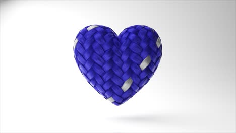 blue woven heart 3d render