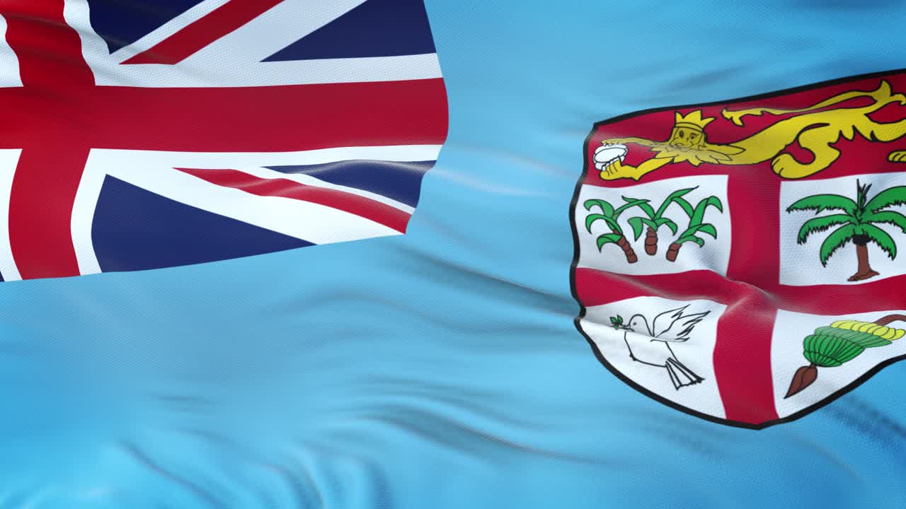 바람에 흔들리는 피지 발은 매우 상세한 직물 질감으로 여 있습니다.