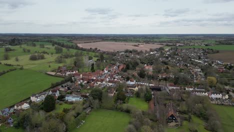 Establishing-drone-aerial-Hatfield-Broad-Oak-village-Essex-UK